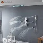 Luxury 4-Way Thermostatic Shower System with LED and Music Player