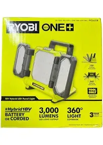 Ryobi 18V ONE+ Hybrid LED Panel Light Kit