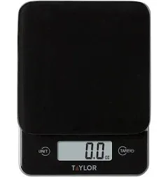 Taylor Black Glass Top Food Scale with Touch Control Buttons, 11 lb Capacity NEW