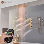 Luxury 4-Way Thermostatic Shower System with LED and Music Player