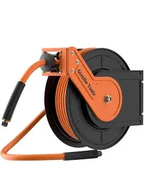 Giraffe Tools TA10BUS Retractable Air Hose Reel-Alloy Steel Reel-3/8in 3/8 in-25ft / Without Bracket