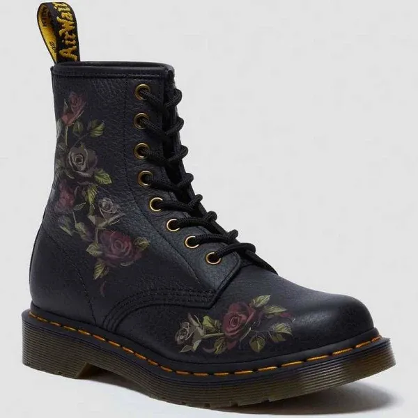 Dr Martens 1460 Boots, Black/Decayed Roses