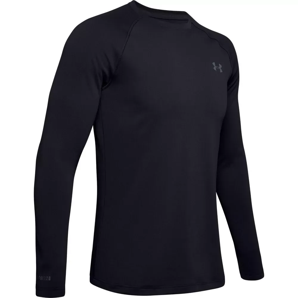 Under Armour 1343244 Men&#039;s UA ColdGear Base 2.0 Top Baselayer Crew Shirt, Black