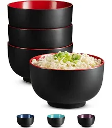 Ceramic Japanese Noodle Bowl Set Large Capacity Bowl Tableware Set Ceramic Japanese Noodle Bowl Set of 4 Plates Dinner Sets Microwave and Dishwasher Safe Udon 34 Oz for Ramen