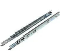 GlideRite Hardware 2235-ZC-5 22 inch 70 lb 1 inch 5 Pack 22" Side Mount 35mm Full Extension Drawer Slides with 1" Over-Travel, Silver