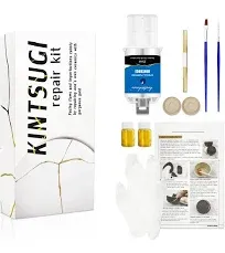 Kintsugi Repair Kit Gold, Kintsugi Kit Repairs Broken Ceramics, Glass, Jade, Sculptures, Gold Glue Repairs Meaningful Pottery, Perfect Kintsugi Repair Kit As Gifts