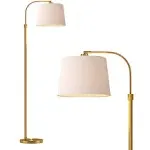 Oneach 62" Gold Floor Lamp for Living Rooms Tall Arc Standing Lamps with Remote Bedrooms Industrial Corner Nursery Girls Kid Vintage Mid-Century Modern Reading Light Office(Bulb Included)