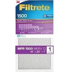 Filtrete 25x25x1 Air Filter, MERV 12, Certified Asthma &amp; Allergy Friendly 6-Pack