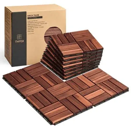 Interlocking Deck Tiles - 10PCS- 12x12, Patio Flooring Outdoor Waterproof Tiles