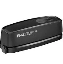 Electric Hole Punch, Eagle Desktop 3 Hole Puncher Force-Saving, 20-Sheet Capacity, AC or Battery Operated Paper Punch 3 Ring, Effortless Hole Puncher for Paper, Home and Office Supplies, Black