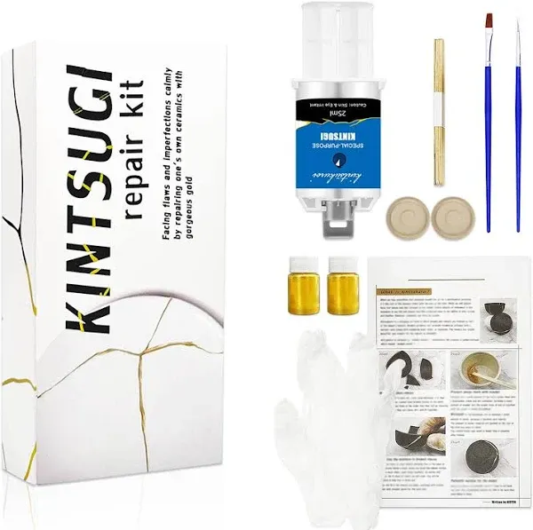 Kintsugi Repair Kit Gold Japanese Kintsugi Kit to Improve Your Ceramic Repair