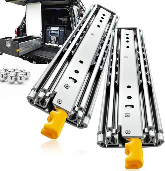 with Lock Heavy Duty Drawer Slides 12 14 16 18 20 22 24 26 28 30 32 34 36 40 44 48 52 56 60 Inch 460 Lbs Side Mount Full Extension Ball Bearing Rails Rail Tool Box Runner -W:76mm, 22 Inch