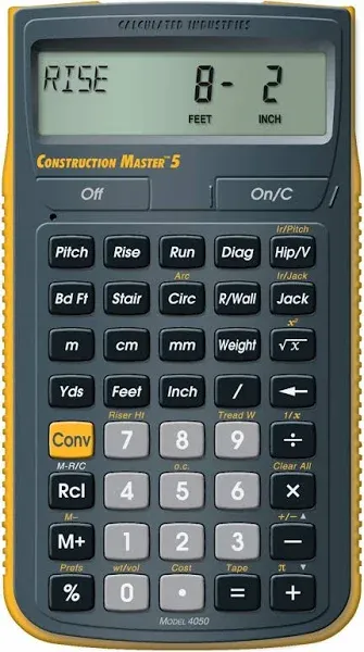 Calculated Industries 4050 Construction Calculator,5 5/8 Lx3 In W