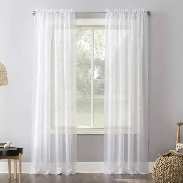 Erica Crushed Sheer Voile Rod Pocket Curtain Panel