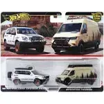 Hot Wheels Premium 2-Pack Mercedes-Benz Sprinter Tourer / '05 Toyota Land Cruiser Prado HRR76 [Mini Car] [3 Years Old and Up]