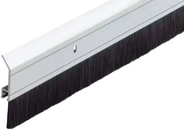 Screw-On Door Sweep 36 in Silver Aluminum Heavy-duty Exterior with Brush