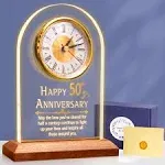 Okiyid 50Th Anniversary Wedding Gift, Anniversary Quartz Clock, Desk Table Clock