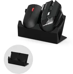 BRAINWAVZ Desktop Dual PC Mouse Stand Holder, Suitable for Small Or Large Gaming & Office Mice From Logitech, Razer, Corsair & More - Organize Your Work Or Game Space and Keep it Clutter-Free (DM01)