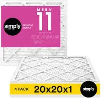 Simply by MervFilters, 12x20x1 MERV 13, MPR 1500 Air Filter (6 Pack) - Actual Size 11.75"x19.75"x0.75" HVAC, AC Furnace Filter