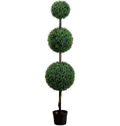 Nearly Natural Artificial Triple Ball Boxwood Topiary Tree