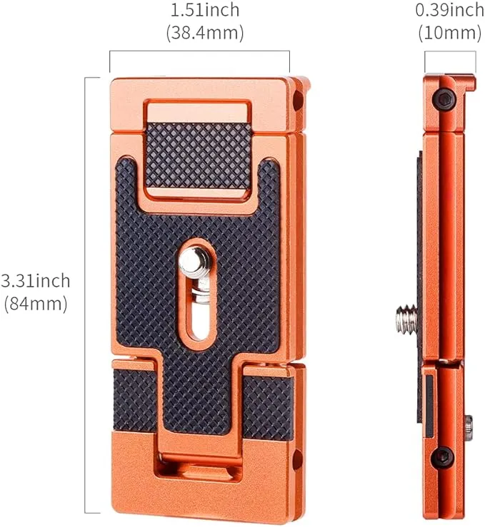 K&F Concept Aluminum Alloy Quick Release Plate with 1/4 Inch Screw for Camera, Cage, Cellphone etc (Orange)