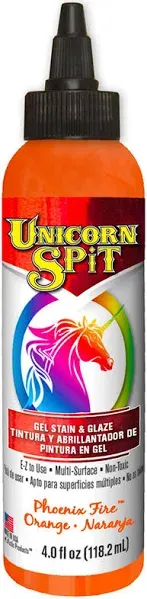 Unicorn SPiT 5770003 Gel Stain and Glaze, Phoenix Fire 4.0 FL OZ Bottle, Orange