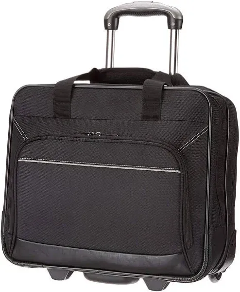 Amazon Basics Rolling Laptop Case, 14.5-Inch, Black