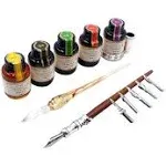 MU-02 Calligraphy Pen Set, Glass Dip Pen and Handcrafted Wooden Dip Pen Gift Set