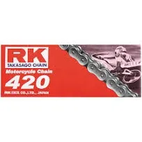 RK Racing Chain M420-110 (420 Series) 110-Links Standard Non O-Ring Chain with Connecting Link