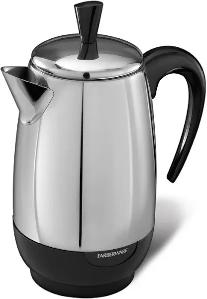 Farberware Electric Coffee Percolator, FCP412, Stainless Steel Basket,12 Cup