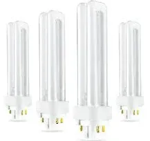 (4 Pack) PLC-18W 827, 4 Pin G24q-2, 18 Watt Double Tube, Compact Fluorescent Light Bulb, Replaces Sylvania 20683 and Philips 38329-9 - PL-C 18W/827/4P/ALTO