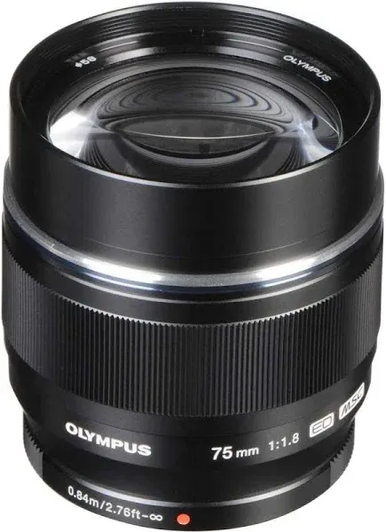 New OLYMPUS M.Zuiko Digital ED 75mm f/1.8 Lens - BLACK - Micro Four Thirds Mount