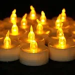 Flameless LED Tea Lights Canadles: 100 Pack Battery Tea Lights, Realistic and Flickering Tealights, Flameless Votive Candles Operated Warm Yellow