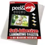 Pack of 24, Self-Adhesive Laminating Sheets, Clear Letter Size (9 x 12 Inches), 4 mil Thickness