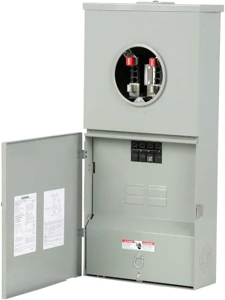 Siemens MC0408B1200T 4 Space, 8 Circuit, 200-Amp Main Breaker Meter Combination With A Ring Typecover