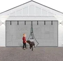 Privacy Garage Door Screen Blackout for 2 Car Garage-16X7Ft Privacy Silver Grey 