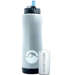 Epic Water Filters Vostok Stainless Steel Insulated Water Bottle and 75 Gallon Filter - Removes 99.99% of Water Impurities, 34oz,