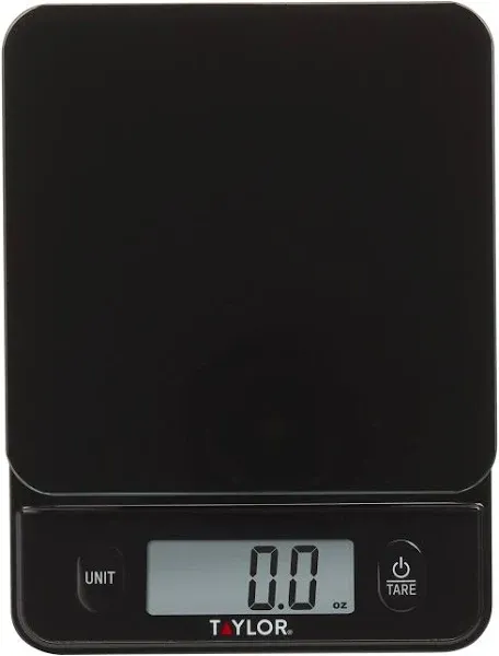 Glass Top Food Scale with Touch Control Buttons, 11 lb Capacity, Black