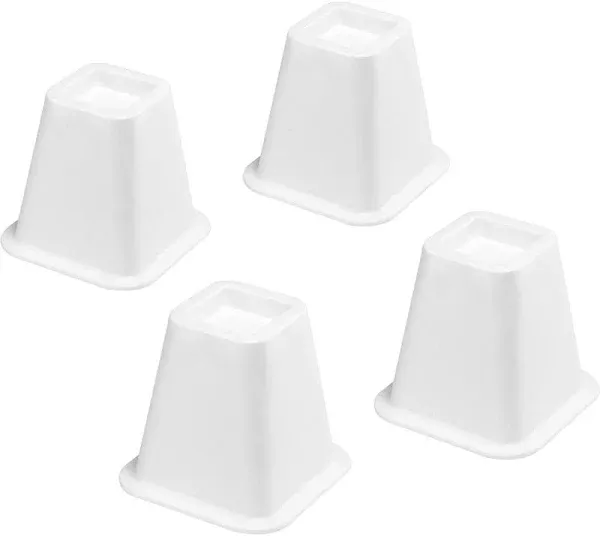 Set of 4 Quality Bed risers, White Square Shaped, Bed Risers NWT