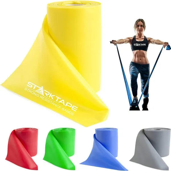 Resistance Bands Professional 8,16, 25, 50 Yards Bulk Rolls. Latex-Free Elastic Physical Therapy Band. No Scent, No Powder - Perfect for Home Exercise, Yoga, Pilates, Gym, Rehab, Workout