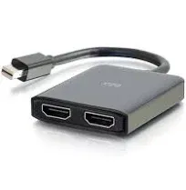 4K 2-Port Mini DisplayPort to HDMI MST Hub Monitor Splitter USB Powered C2G