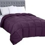 Utopia Bedding Comforters Queen size, All Season Duvet Insert, Down Alternative Box Stitched Bed Comforter with Corner Tabs, Machine Washable (Plum)