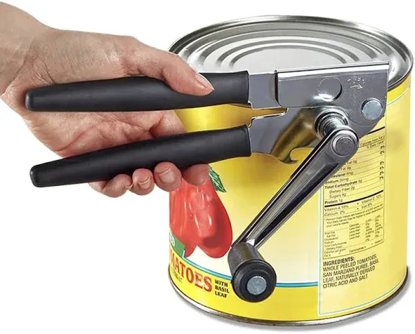 Crank Can Openers Manual,Heavy Duty Commercial Swing Away Can Opener with Rubber-coated Long Handles