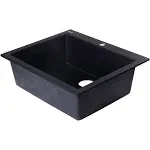 Alfi Black Granite Composite 24-inch Drop-in Single Bowl Kitchen Sink