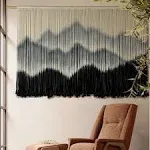 Macrame Wall Hanging Mountain Dip-Dyed Macrame Wall Decor Large Modern Fiber Art Boho Wall Decor 59" Wx35 L