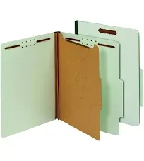 Classification Folders, 1 Divider, Letter Size, Light Green, Box Of 10