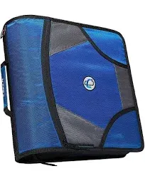 Case It D186BLU King Size Mighty Zip Tab Binder, 3 Rings, 4&#034; Capacity, 11 X 8.5,