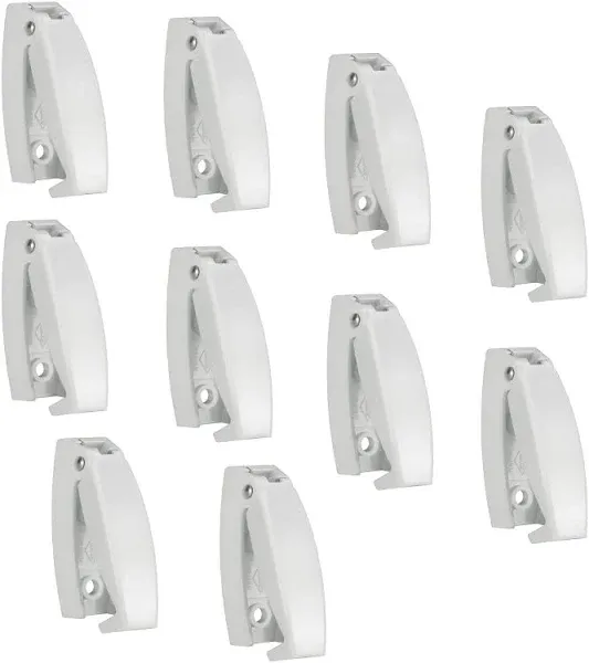 10-Pack RV White Rounded Baggage Door Catch Compartment Clips for Trailers