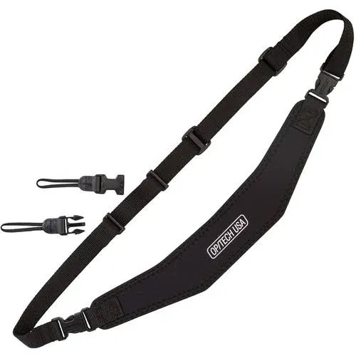 OP/TECH USA Utility Strap-Sling - Padded Neoprene Sling Camera Straps for Photographers with Quick Disconnects and Control-Stretch System (Black)