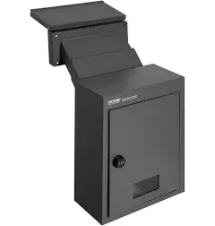 VEVOR Through The Door Key Drop Box, Heavy Duty Steel Through The Door Mailbox with 1.8" 12" Key Lock, 12x6x16 Mail Drop Box, Black